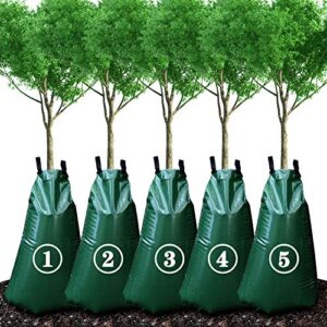 konigeehre 20 gallon tree watering bags, reusable, heavy duty, slow release water bags for trees, premium pvc tree drip irrigation bags 5 pack
