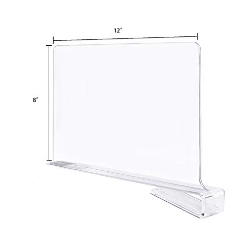 Jucoan 4 Pack Clear Acrylic Shelf Dividers for Closet Organizer, Vertical Wood Shelves Dividers, Closet Shelf Separators Purse Organizer for Wood Closets, Kitchen Cabinets, Bookshelf, Home and Office