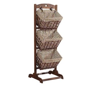 basket stratification bookshelf magazine rack frame storage rack office home living room bedroom brown mumujin (size : 35x35x105cm)