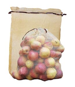shoplineon reusable vegetable storage bags 30 lbs – heavy duty grocery mesh sacks holds up to 30 lbs - breathable produce citrus potato onion storage - washable net bags 18” x 26” pack of 5