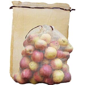 ShoplineON Reusable Vegetable Storage Bags 30 lbs – Heavy Duty Grocery Mesh Sacks Holds up to 30 lbs - Breathable Produce Citrus Potato Onion Storage - Washable Net Bags 18” x 26” Pack of 5