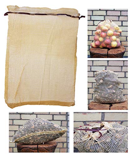 ShoplineON Reusable Vegetable Storage Bags 30 lbs – Heavy Duty Grocery Mesh Sacks Holds up to 30 lbs - Breathable Produce Citrus Potato Onion Storage - Washable Net Bags 18” x 26” Pack of 5