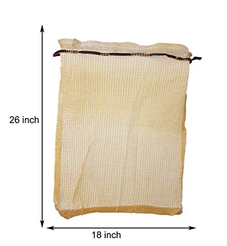 ShoplineON Reusable Vegetable Storage Bags 30 lbs – Heavy Duty Grocery Mesh Sacks Holds up to 30 lbs - Breathable Produce Citrus Potato Onion Storage - Washable Net Bags 18” x 26” Pack of 5