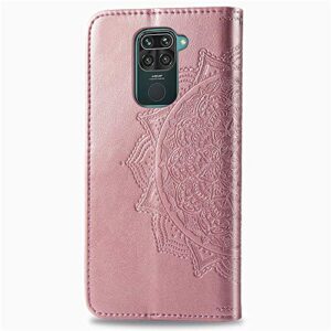 Asdsinfor Compatible with Xiaomi Redmi Note 9 Case Stylish Advanced Wallet Case Credit Cards Slot with Stand for PU Leather Shockproof Flip Magnetic Compatible with Redmi 10X 4G Mandala Rose Gold SD