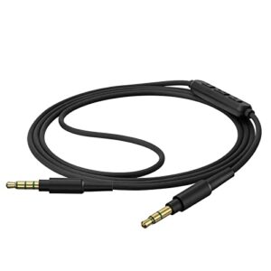 GEEKRIA Audio Cable with Mic Compatible with Sony WH-1000XM5 1000XM4 WH-CH520 WH-CH720N WH-910N Cable, 3.5mm Aux Replacement Stereo Cord with Inline Microphone (4 ft/1.2 m)