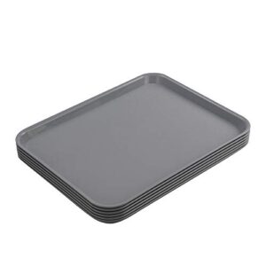 joyeen plastic fast food serving tray, 6 pack restaurant trays, grey