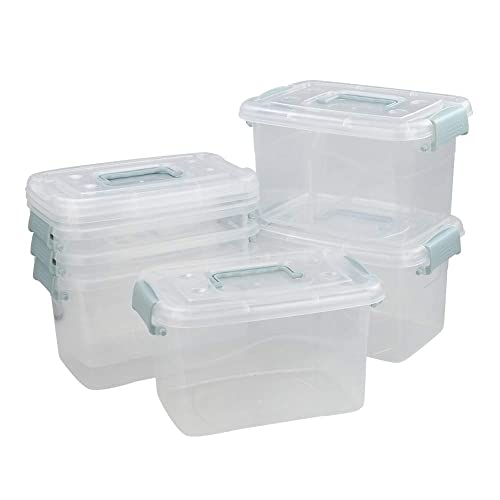 Joyeen 6 Pack Plastic Storage Bins, Clear Latching Boxes with Lids