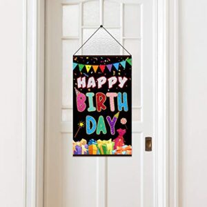 tatuo colorful happy birthday sign birthday door hanging happy birthday hanger birthday door banner wall decorations bday shower party supplies favors for kids girls boys