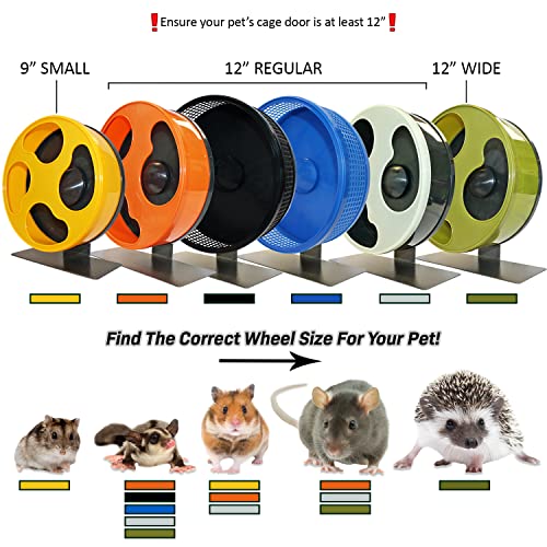 Silent Runner 12" Wide + Cage Attachment (NO Stand) - Silent, Fast, Durable Exercise Wheel - Sugar Gliders, Degus, Rats, Hedgehogs, Prairie Dogs & Small Pets