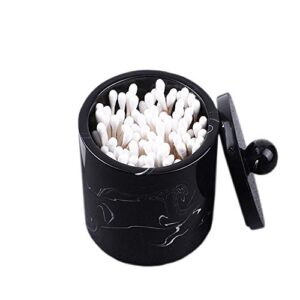 jhnif cylindrical marble striped resin cotton swab balls holder with lid.