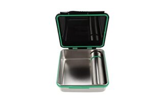small decorative storage box – small stainless steel personal storage box for accessories, black, included stainless steel tube – easy close lid, lightweight, durable personal container