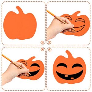 50pcs Foam Halloween Pumpkins Halloween Crafts Kit Foam DIY Pumpkin Decorating Pumpkin Shaped Foam Large Halloween Foam Pumpkin Craft Kit for Halloween Kids DIY Crafts Party Decorations,6inch