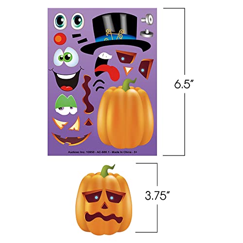 ArtCreativity Make Your Own Jack-O-Lantern Face Sticker Set - 36 Sheets - Customizable Halloween Stickers for Kids, Fun Crafts Classroom Activity, Best for Halloween Party Favors, Goodie Bag Fillers