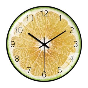 NO Brands Cartoon Fruit Modern Minimalist Household Wall Clock Living Room Personality Creative clock-12 inches_178 Black