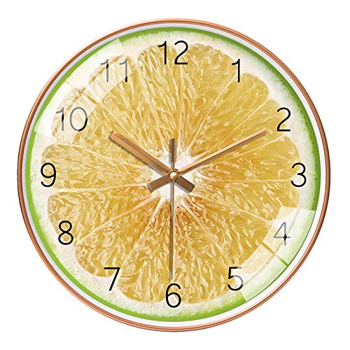 NO Brands Cartoon Fruit Modern Minimalist Household Wall Clock Living Room Personality Creative clock-12 inches_178 Black