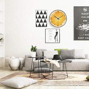 NO Brands Cartoon Fruit Modern Minimalist Household Wall Clock Living Room Personality Creative clock-12 inches_178 Black