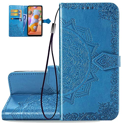 Asdsinfor Compatible with Xiaomi Redmi Note 9S Case Wallet Case Credit Cards Slot with Stand for PU Leather Shockproof Flip Compatible with Redmi Note 9 Pro/Redmi Note 9 Pro Max Mandala Blue SD