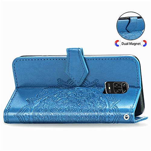 Asdsinfor Compatible with Xiaomi Redmi Note 9S Case Wallet Case Credit Cards Slot with Stand for PU Leather Shockproof Flip Compatible with Redmi Note 9 Pro/Redmi Note 9 Pro Max Mandala Blue SD