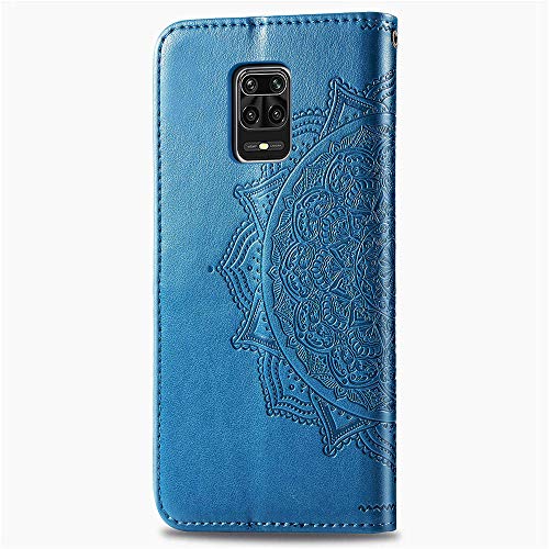 Asdsinfor Compatible with Xiaomi Redmi Note 9S Case Wallet Case Credit Cards Slot with Stand for PU Leather Shockproof Flip Compatible with Redmi Note 9 Pro/Redmi Note 9 Pro Max Mandala Blue SD