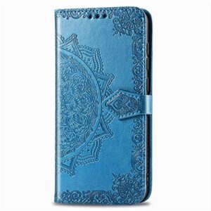 Asdsinfor Compatible with Xiaomi Redmi Note 9S Case Wallet Case Credit Cards Slot with Stand for PU Leather Shockproof Flip Compatible with Redmi Note 9 Pro/Redmi Note 9 Pro Max Mandala Blue SD