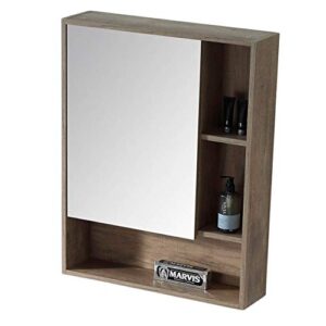 Fine Fixtures Surface Mount 24" Bathroom Medicine Cabinet, Grey - Left Hand Door