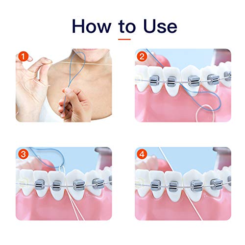 Floss Threaders for Braces, Bridges, and Implants 150 Count (Pack of 3)
