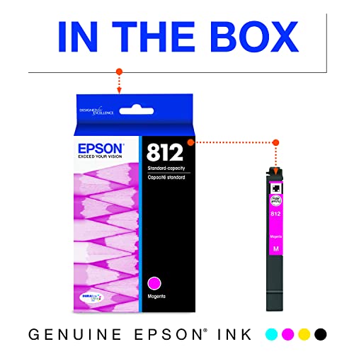 Epson T812 DURABrite Ultra Ink Standard Capacity Magenta Cartridge (T812320-S) for Select Workforce Pro Printers