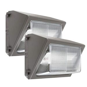 konlite 2 pack 80w led wall pack light 11,600lm 5000k 0-10v dimmable daylight dust to dawn led outdoor lighting - etl - 400w equal
