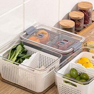 MRT Produce saver storage containers - Fresh Vegetable Fruit Storage Containers - Fridge Food Storage Containers - Keep Vegetables Fresh Easy to Clean(White, 4.5 L)