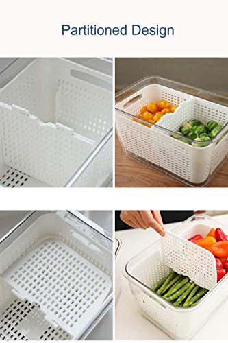 MRT Produce saver storage containers - Fresh Vegetable Fruit Storage Containers - Fridge Food Storage Containers - Keep Vegetables Fresh Easy to Clean(White, 4.5 L)