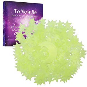 201 pcs glow in the dark stars for ceiling, 3d glow stars and moon for starry sky,wall decals for kids rooms,wall stickers for bedroom(200 stars,1 moon, 300 adhesive)