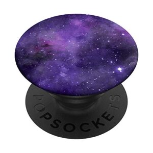 purple violet star space celestial galaxy watercolor art popsockets popgrip: swappable grip for phones & tablets