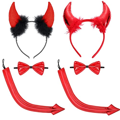 Devil Headband Horn Costume Set for Halloween Animal Creature Costume Accessory Kit