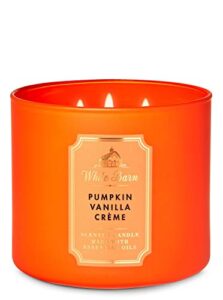 pumpkin vanilla creme candle by white barn ~ 3 wick bath and body fall candle