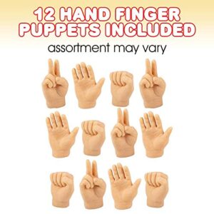 ArtCreativity Hand Finger Puppets, Set of 12, Soft Realistic Feeling Finger Puppets, Comfortable Silicone Rock Paper Scissors Game, Fun Prank Toys and Gag Gifts, Goodie Bag Fillers for Boys and Girls