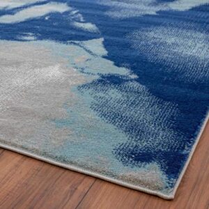 LUXE WEAVERS Victoria Collection 9163 Blue Modern Abstract Watercolor Stain Resistant Area Rug 5x7
