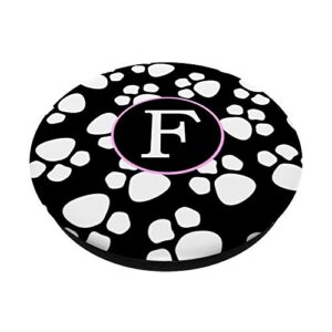 Phone Pop Up Holder,Monogram Initial Dog Paw Print Letter F PopSockets Grip and Stand for Phones and Tablets