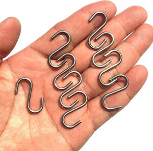 200pcs stainless steel 1 inch s hook connectors mini s-shaped hangers ornament for jewelry key ring chain hardware pet name tag wood circles fishing lure and assembly diy crafts doll house