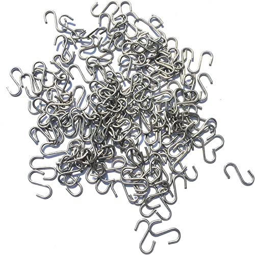 200Pcs Stainless Steel 1 Inch S Hook Connectors Mini S-Shaped Hangers Ornament for Jewelry Key Ring Chain Hardware Pet Name Tag Wood Circles Fishing Lure and Assembly DIY Crafts Doll House