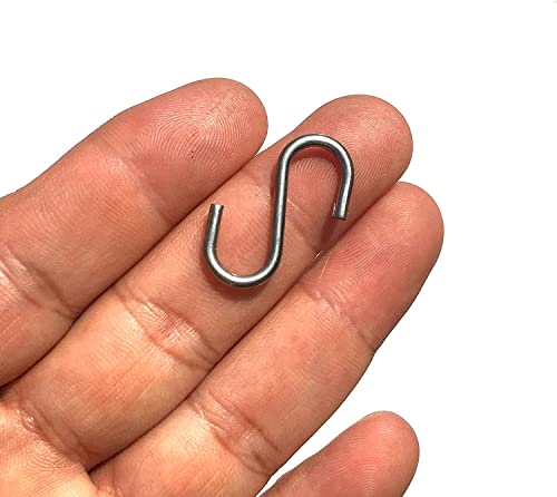 200Pcs Stainless Steel 1 Inch S Hook Connectors Mini S-Shaped Hangers Ornament for Jewelry Key Ring Chain Hardware Pet Name Tag Wood Circles Fishing Lure and Assembly DIY Crafts Doll House