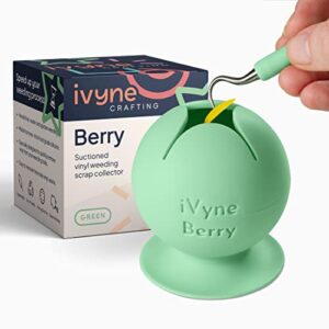 iVyne Berry Suctioned Vinyl Weeding Scrap Collector & Holder for Weeding Tools for Vinyl - Green