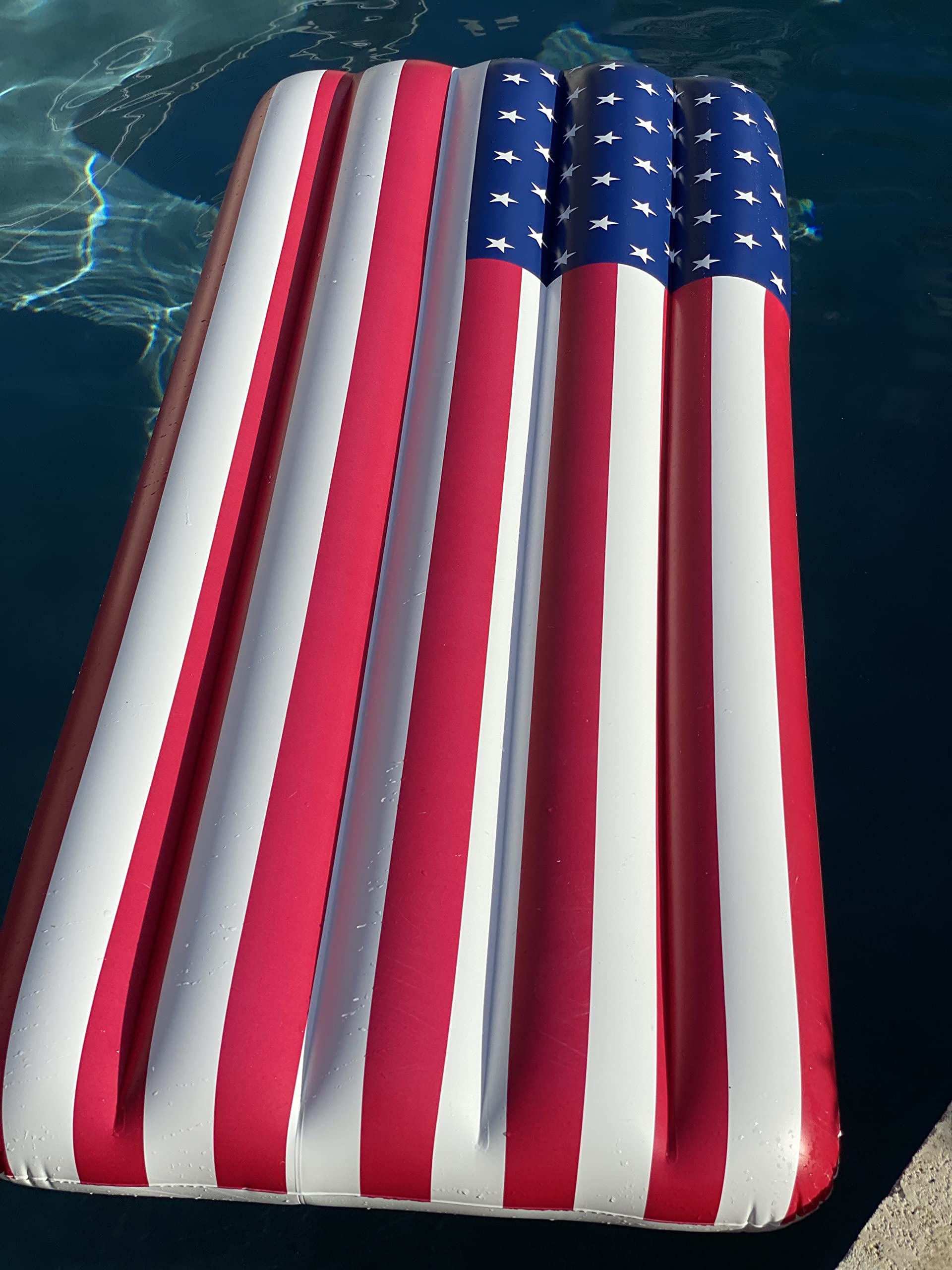 Inflatable American Flag Pool Float Patriotic US Stars & Stripes for Summer 4th of July Parties. Great Gift Idea!