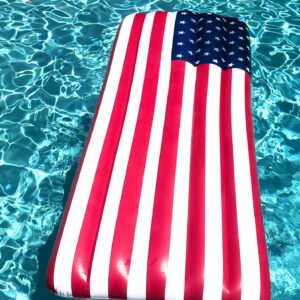 Inflatable American Flag Pool Float Patriotic US Stars & Stripes for Summer 4th of July Parties. Great Gift Idea!