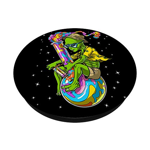 Psychedelic Alien Bong Space Stoner Marijuana Pot Smoke Weed PopSockets PopGrip: Swappable Grip for Phones & Tablets