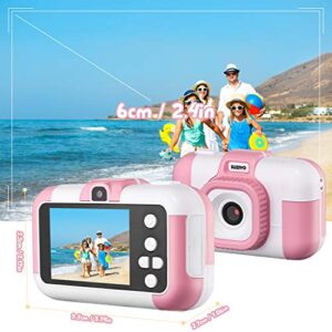 SUZIYO Kids Camera, Children Digital Selfie Video Camcorder 1080P Dual Lens 2.4 Inch HD, Birthday Christmas Electronic Gifts Toys for Age 3-9 Years Old Toddlers Girls & Boys (with 32G TF Card,Pink)