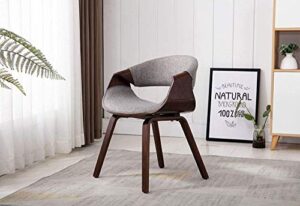 vanity art mid-century style butterfly dining chair and walnut wood finish (gray) uc-7g
