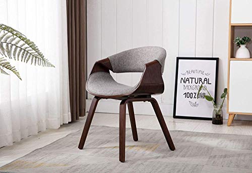 Vanity Art Mid-Century Style Butterfly Dining Chair and Walnut Wood Finish (Gray) UC-7G