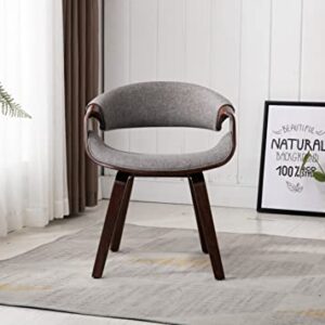 Vanity Art Mid-Century Style Butterfly Dining Chair and Walnut Wood Finish (Gray) UC-7G