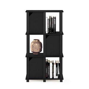 FURINNO Brahms Storage Shelf, 4-Tier, Black Oak/Black