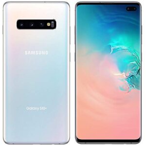 SAMSUNG Galaxy S10+ Plus (128GB, 8GB) 6.4" AMOLED, Snapdragon 855, IP68 Water Resistant, Global 4G LTE (GSM + CDMA) Unlocked (AT&T, Verizon, T-Mobile, Metro) G975U (Prism White)